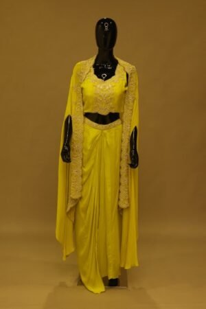 Lime Green Dhoti Set