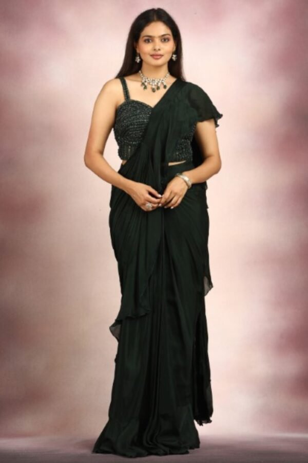 Emerald Chinnon Saree
