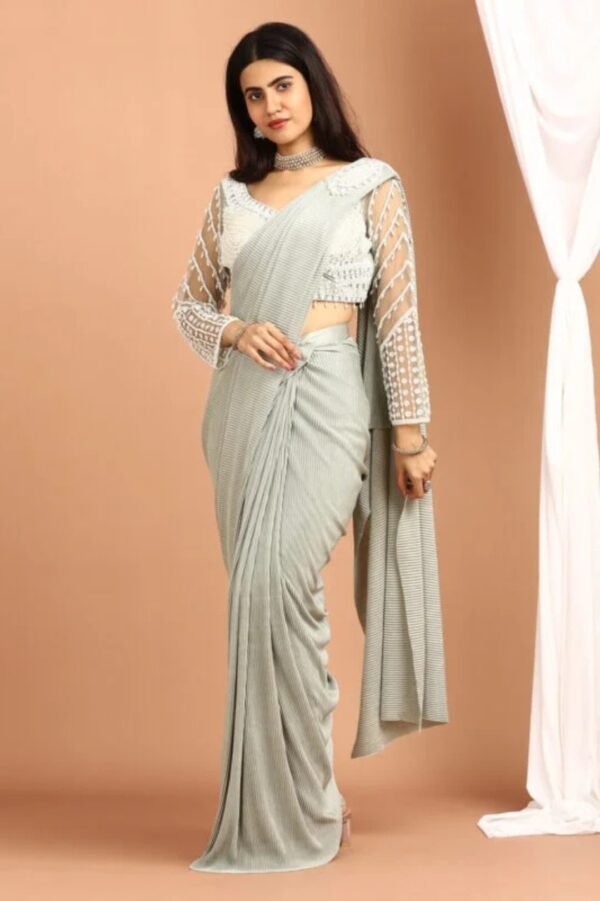 Pista Breeze Drape Saree